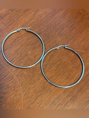 Large silver hoop earrings